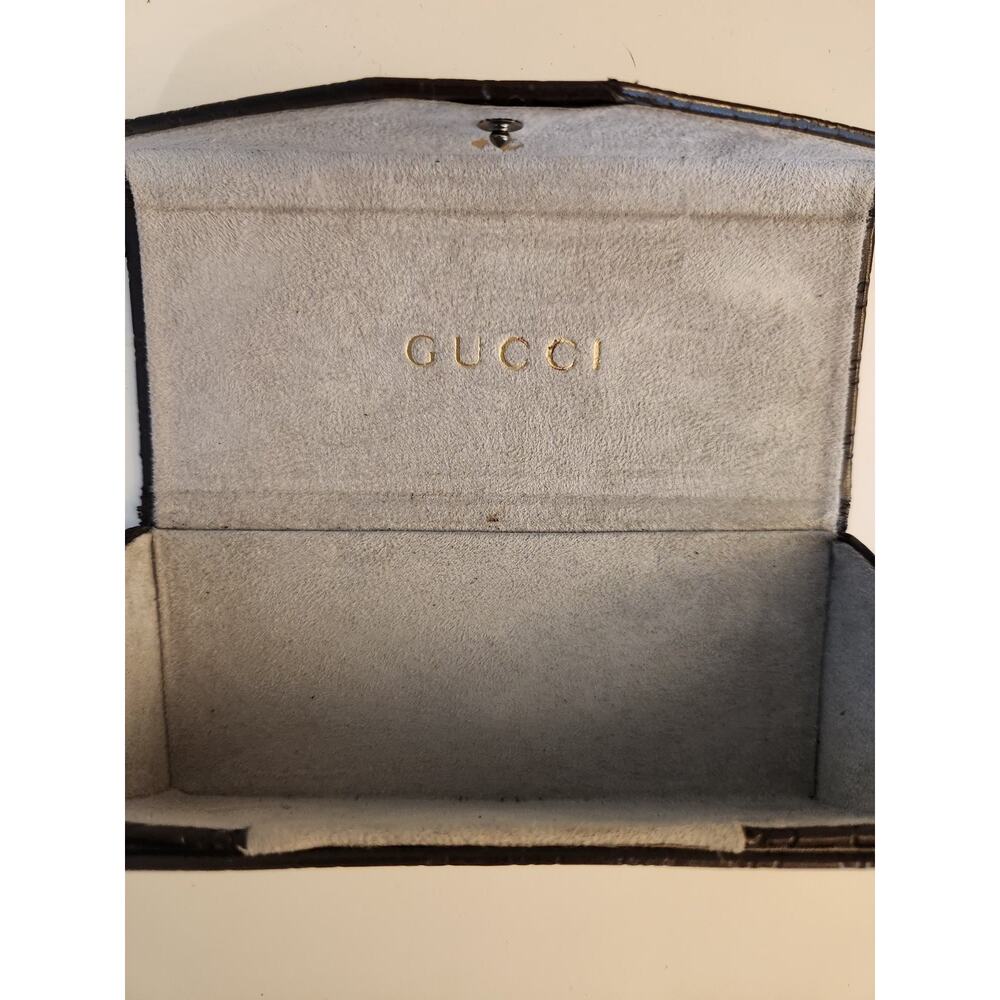 Gucci Collapsible Triangular Dark Brown Leather E… - image 5